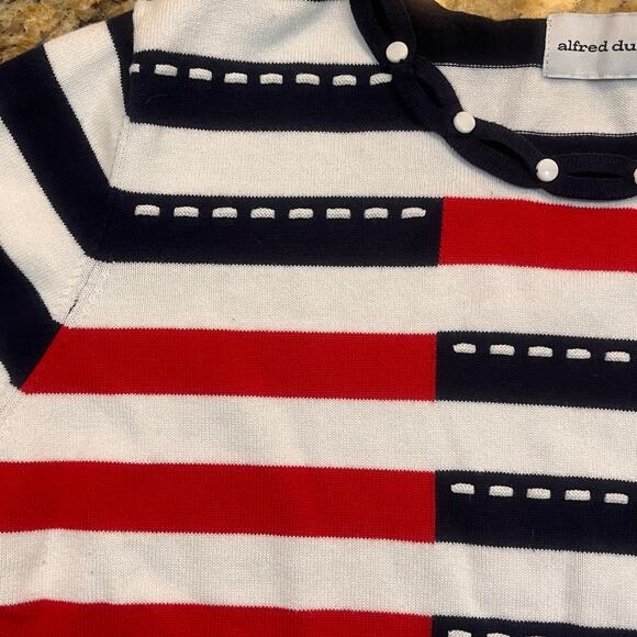 Alfred Dunner America Striped‎ XL Red White Blue Short Sleeve - Picture 1 of 8